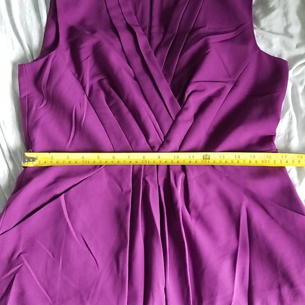 Calvin Klein purple faux wrap dress with pockets - size 12 - Picture 6 of 7